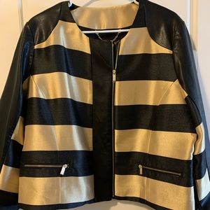 Chico’s Black Label size 3 gold and black jacket.